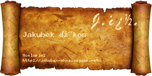 Jakubek Ákos névjegykártya