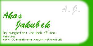 akos jakubek business card